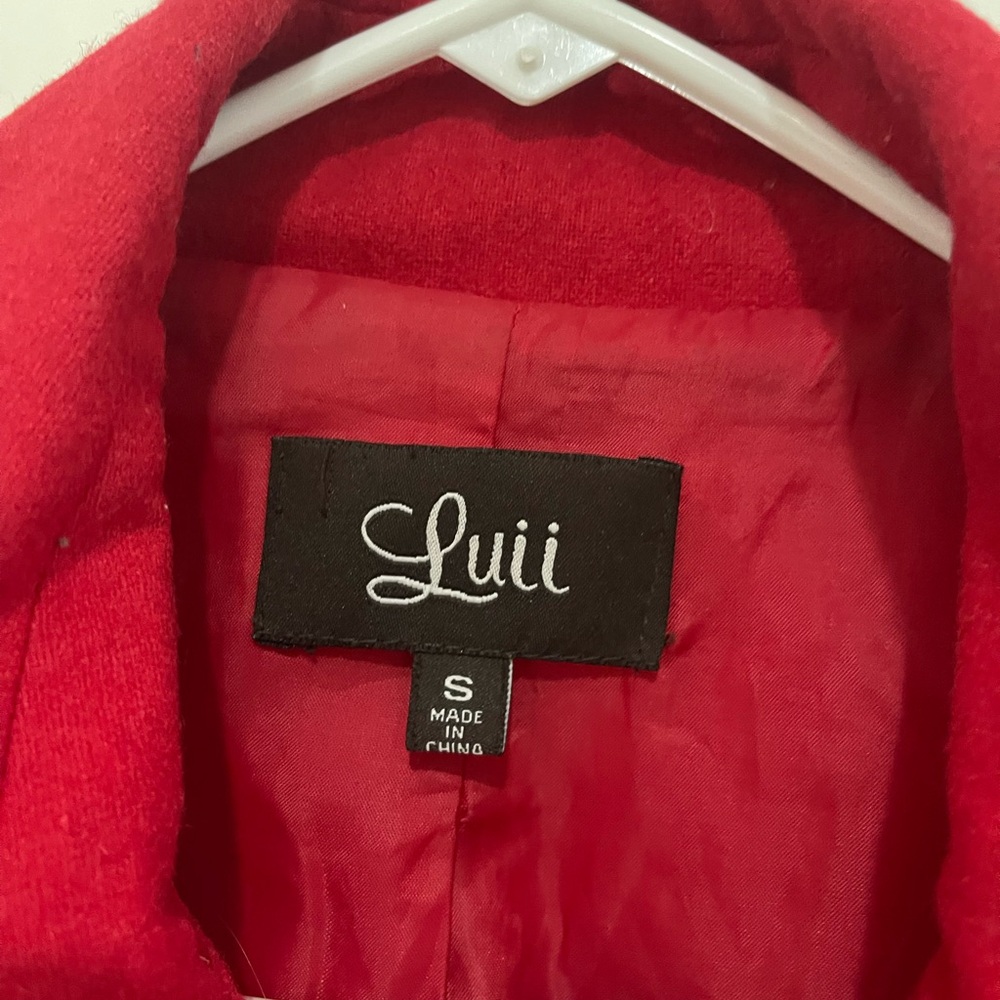 Luii Red Wool Coat - Picture 3 of 5
